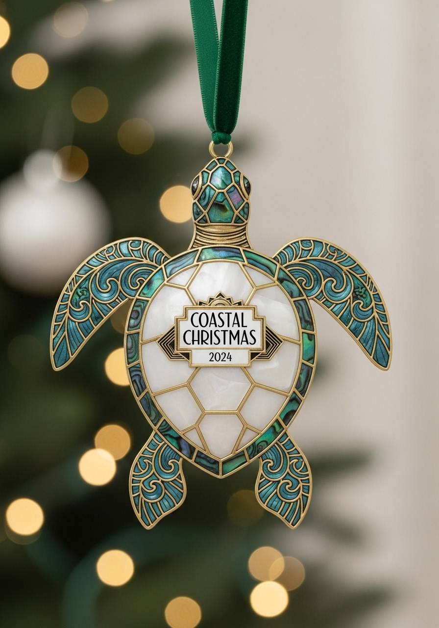 Art Deco Sea Turtle Ornament