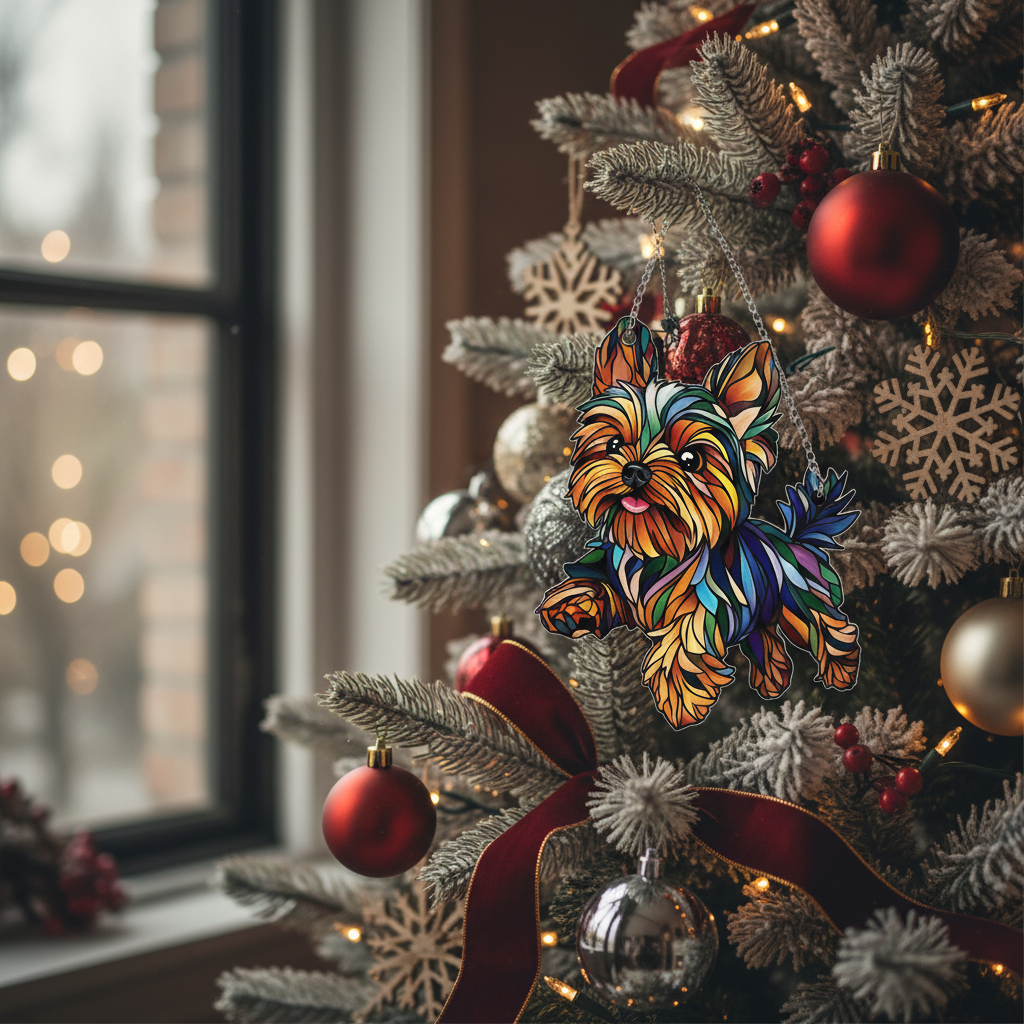 Brighten Your Home: The Perfect Yorkshire Terrier Suncatcher for Yorkie Lovers!