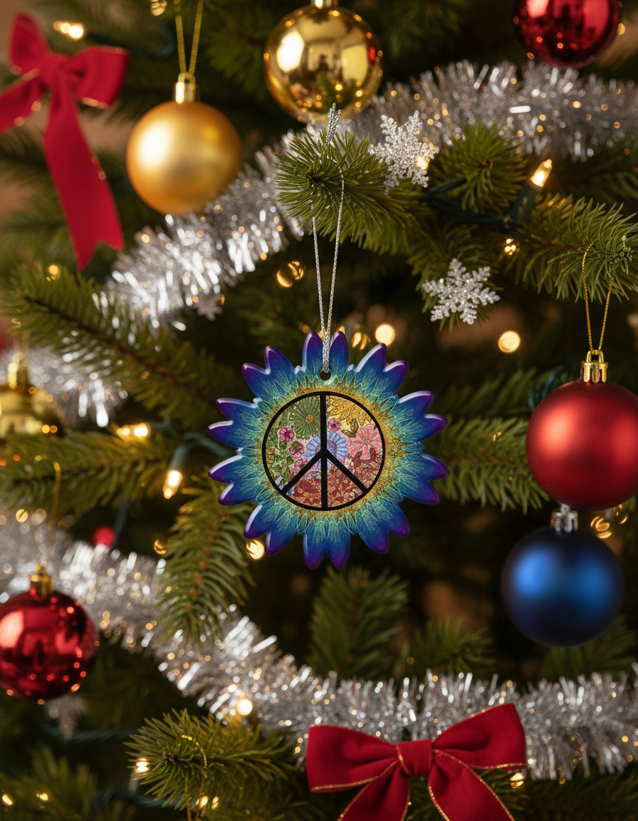 Spread Peace & Groovy Vibes: Your Ultimate Hippie Peace Sign Ornament