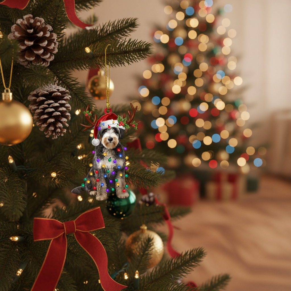 Adorn Your Tree: Charming Aussiedoodle Christmas Ornament for Dog Lovers