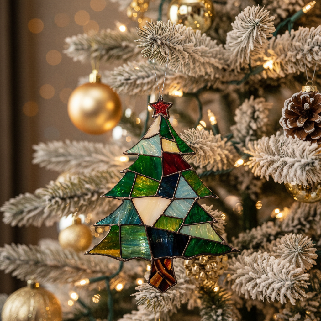 Shine Bright: Craft Your Own Stained Glass Christmas Tree Suncatcher