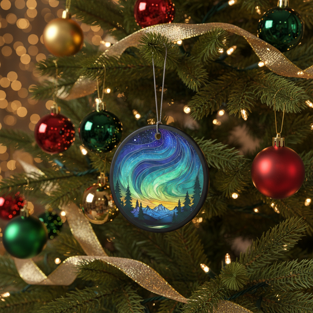 Bring the Magic Home: Your Northern Lights Faux Stained Glass Ornament