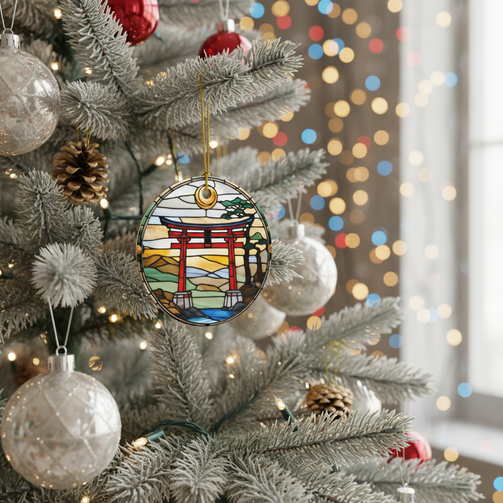 Adorn Your Home: The Exquisite Faux Stained Glass Japanese Shrine Ornament