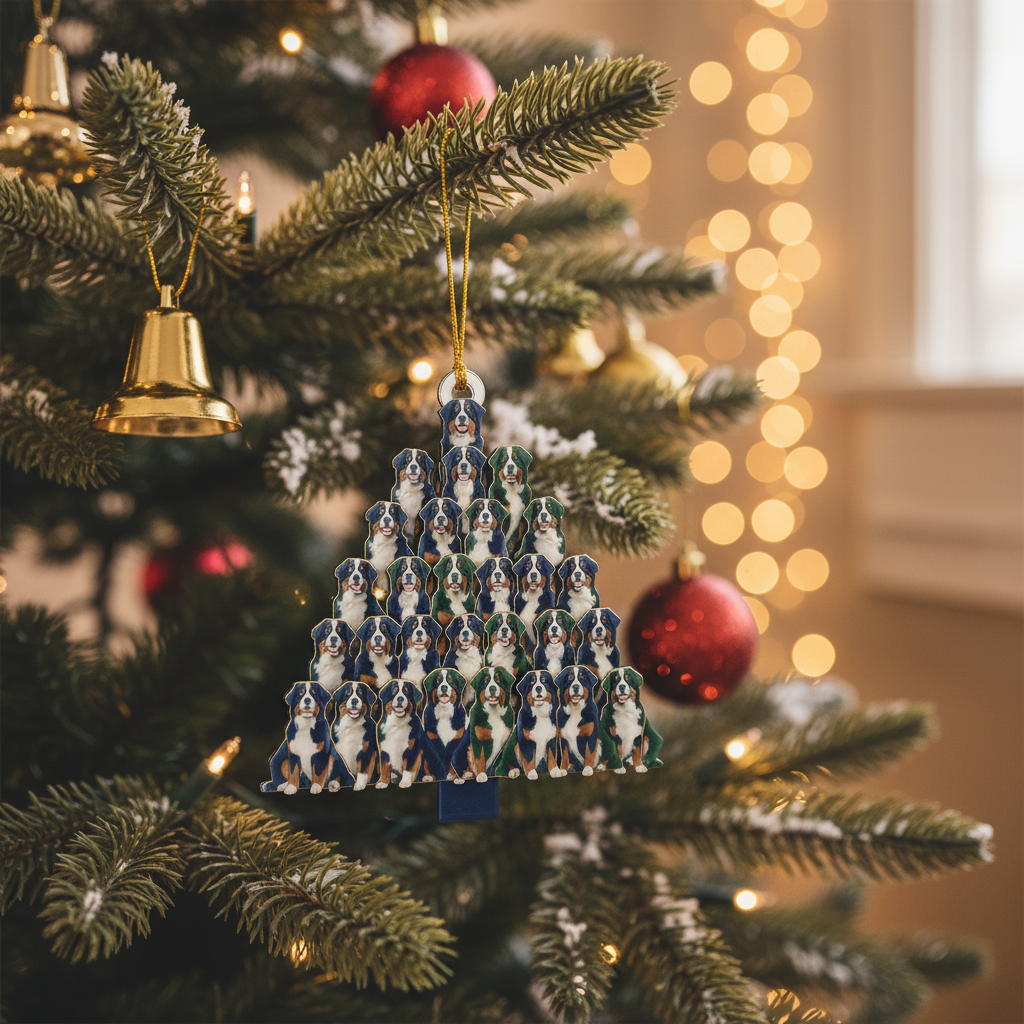 Honor Your Gentle Giant: Bernese Mountain Dog Christmas Ornament