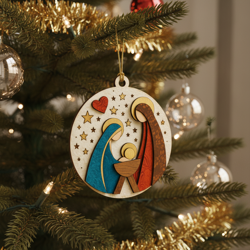 Crafting Christmas Joy: Your Perfect Holy Family Nativity Ornament SVG