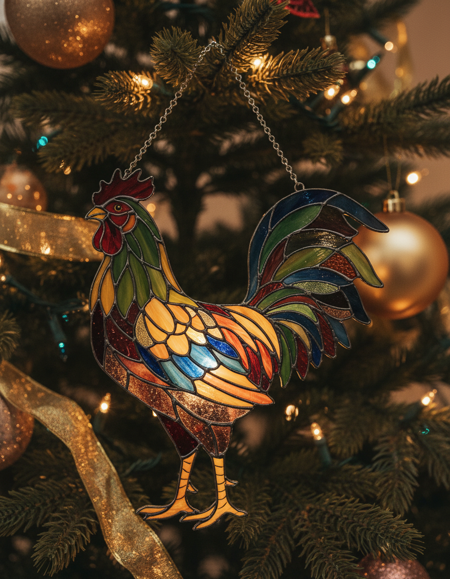 Brighten Your Home: The Vibrant Rooster Suncatcher You Need!