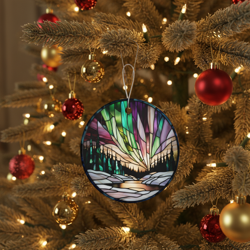 Illuminate Your Holidays: The Faux Stained Glass Aurora Borealis Ornament