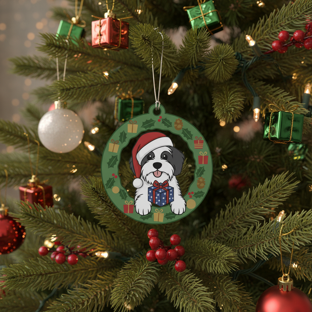 Celebrate Your Fluffy Friend: The Perfect Old English Sheepdog Christmas Ornament