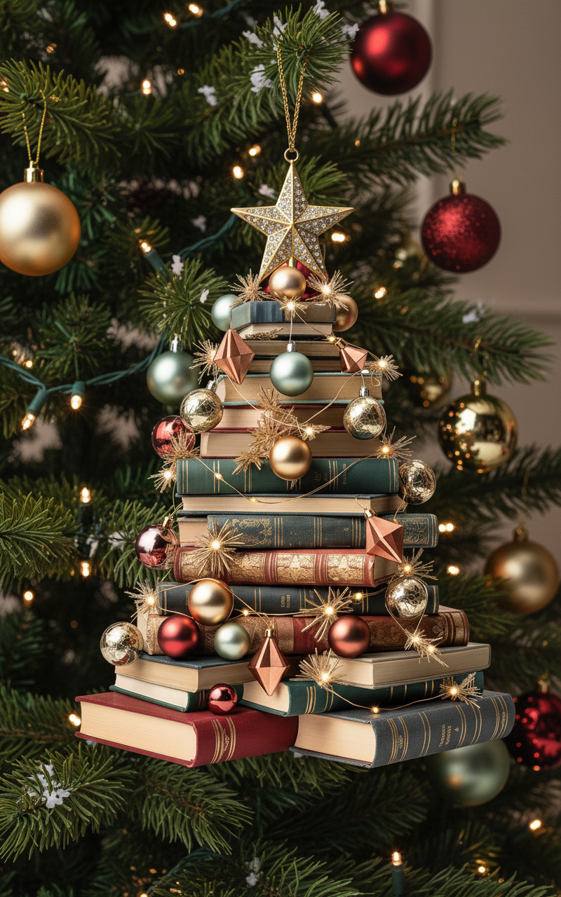 Deck the Halls with Books: Enchanting Wooden Ornaments for Book Lovers