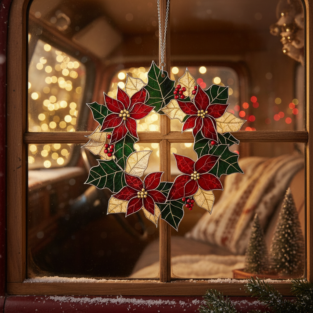 Brighten Your Holidays: The Enchanting Christmas Wreath Suncatcher Ornament