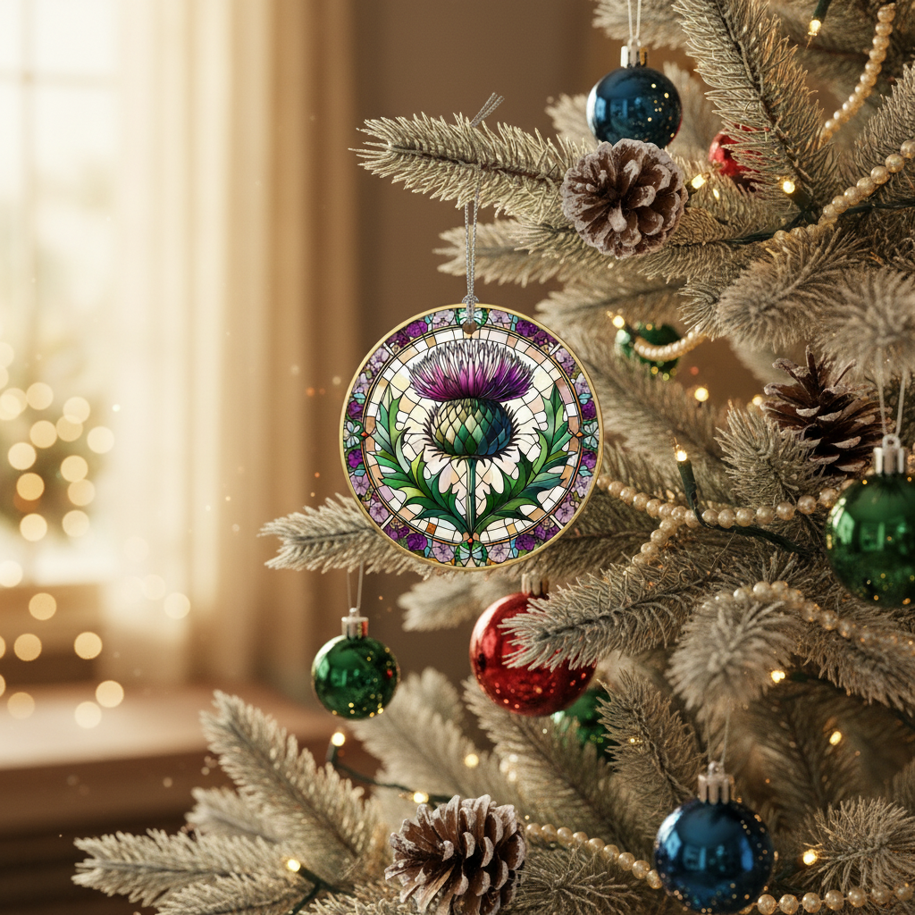 Celebrate Scottish Heritage: Your Stunning Thistle Ceramic Ornament Awaits!