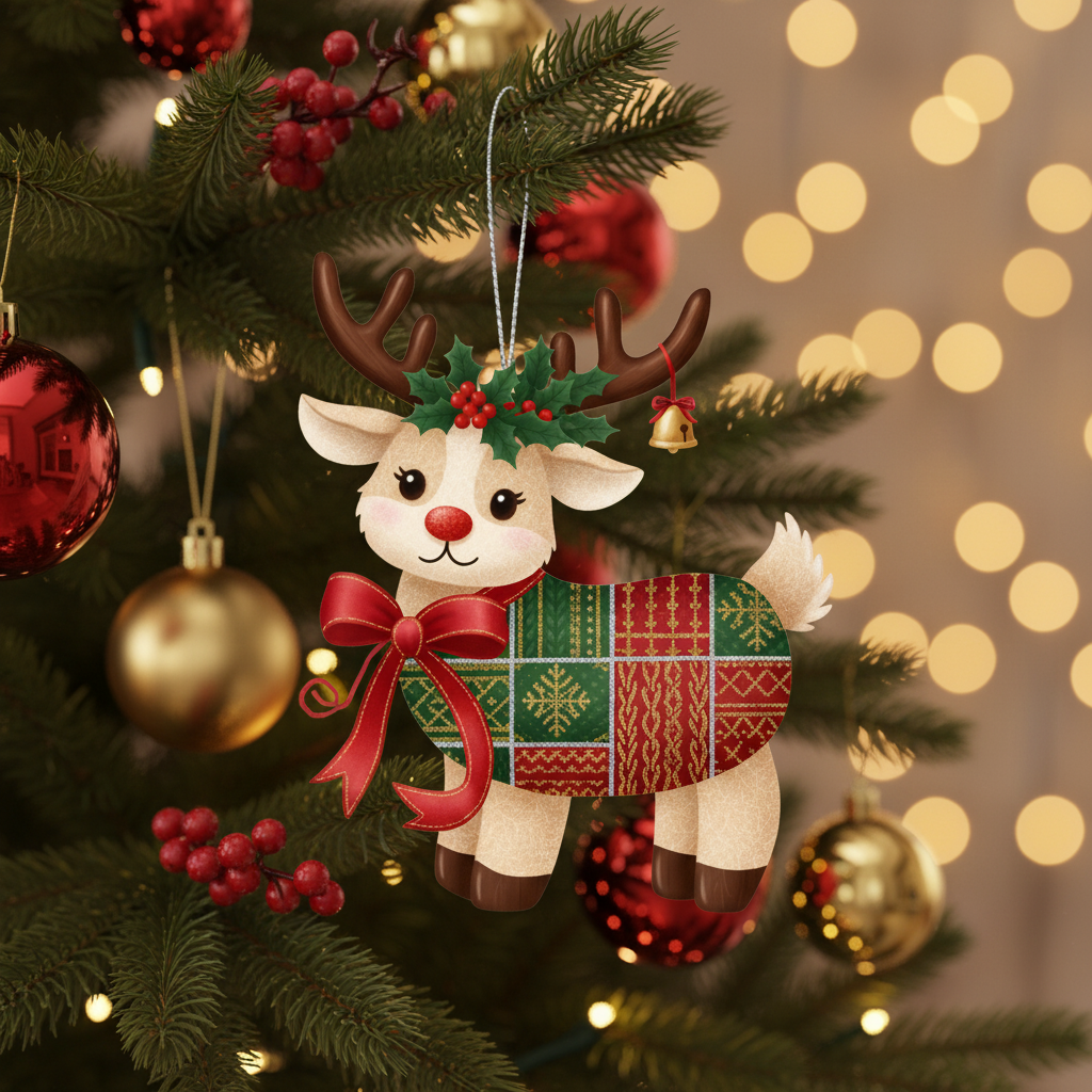 Stitch a Festive Friend: Your Reindeer Ornament Cross Stitch Awaits!