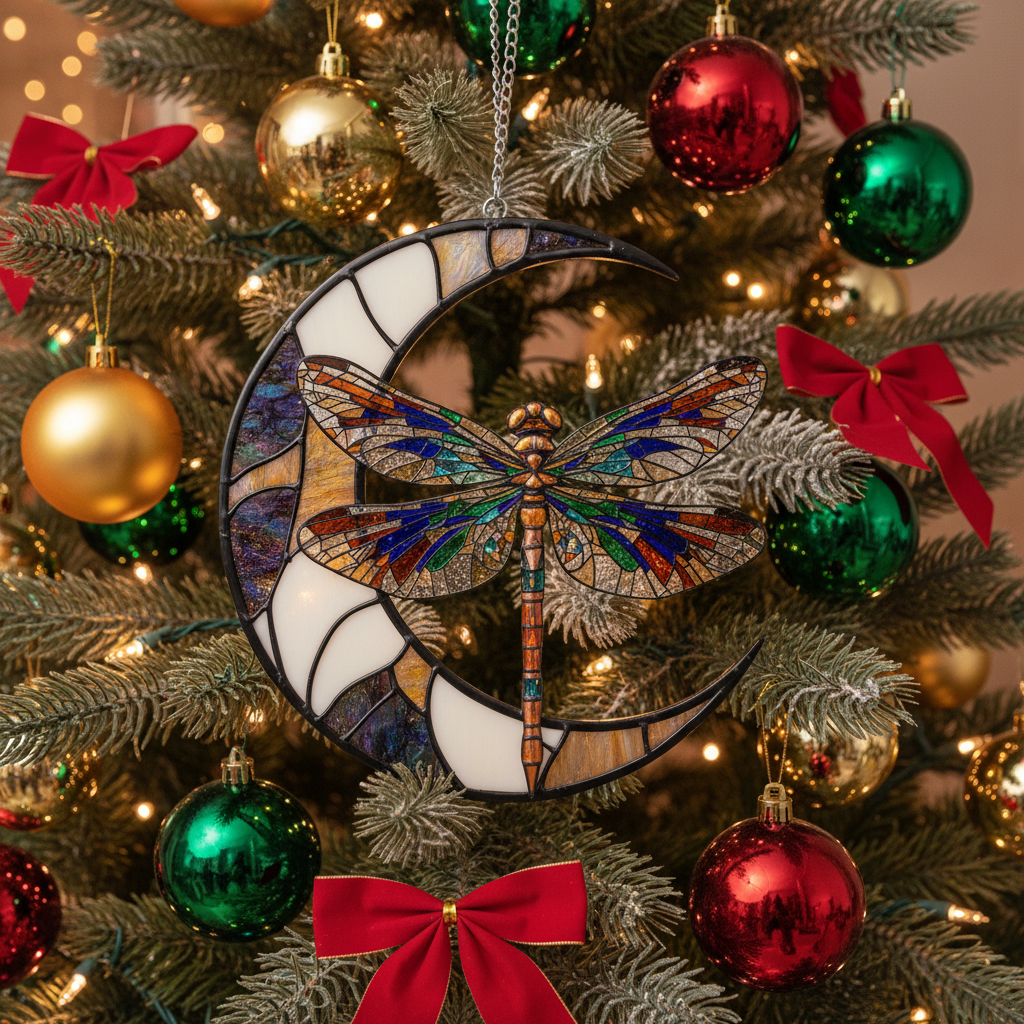 Illuminate Your Home with the Enchanting Dragonfly Moon Suncatcher
