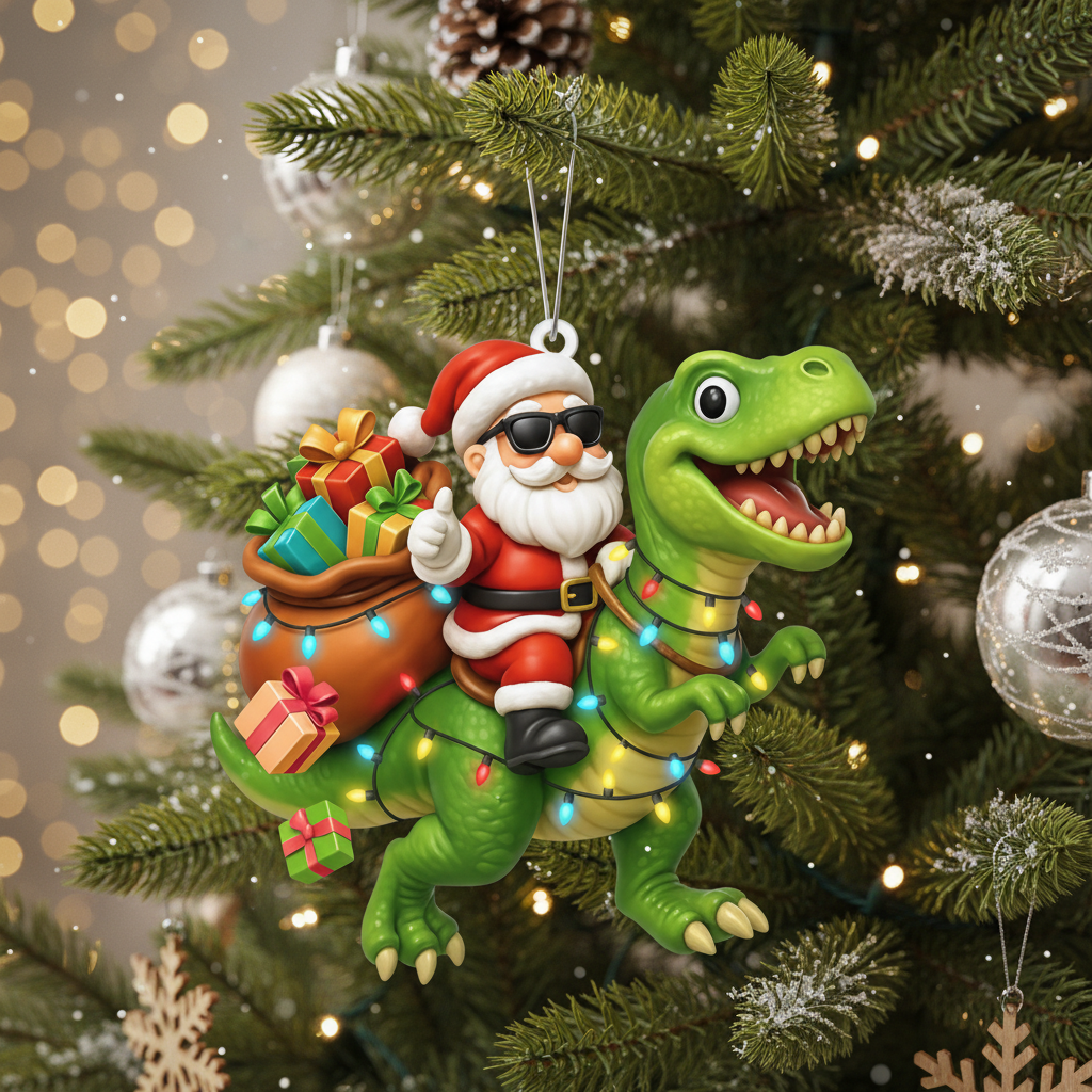 Unleash Prehistoric Joy: Santa's Dino Ride for a Roaring Christmas!