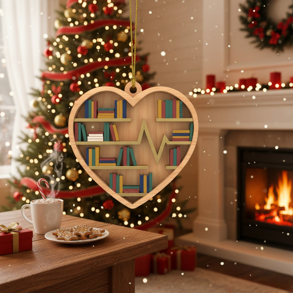 Unwrap Joy: The Perfect Heart Bookshelf Ornament for Every Bookworm