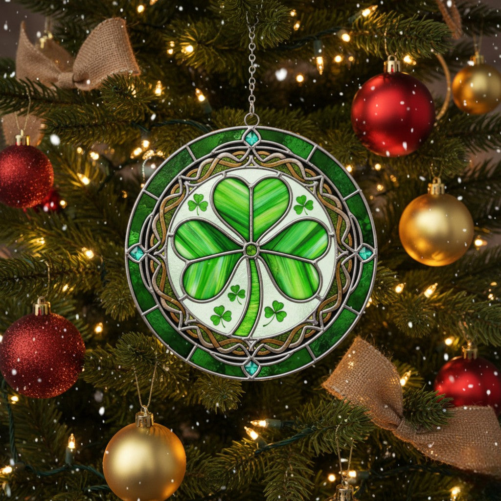 Elevate Your Home with the Lucky Shamrock Suncatcher Ornament