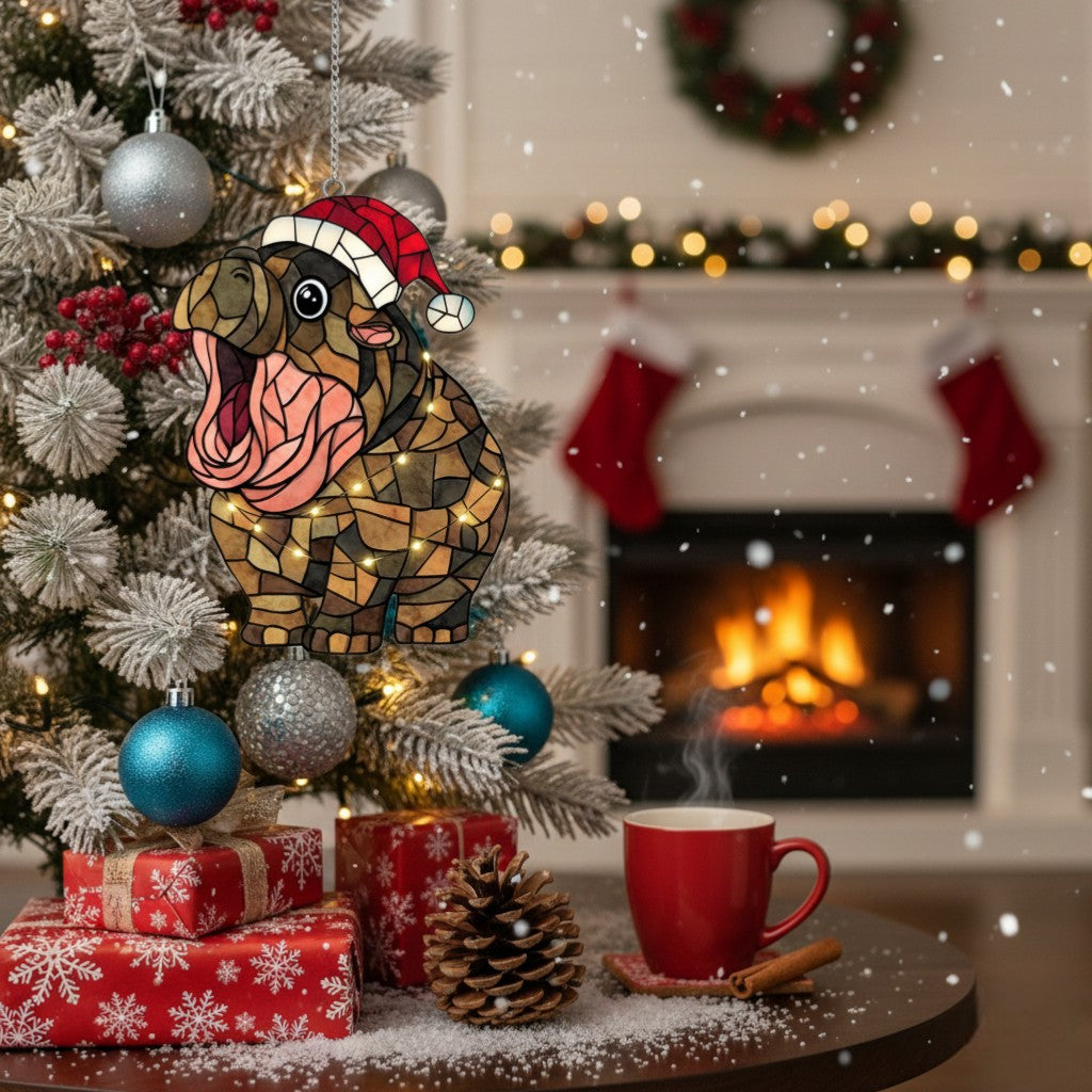 Bring Home Joy: Moo Deng Hippo Acrylic Ornament for Every Season!