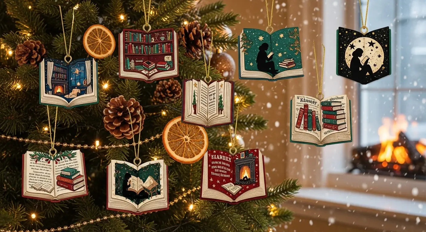 christmas ornaments for book lovers