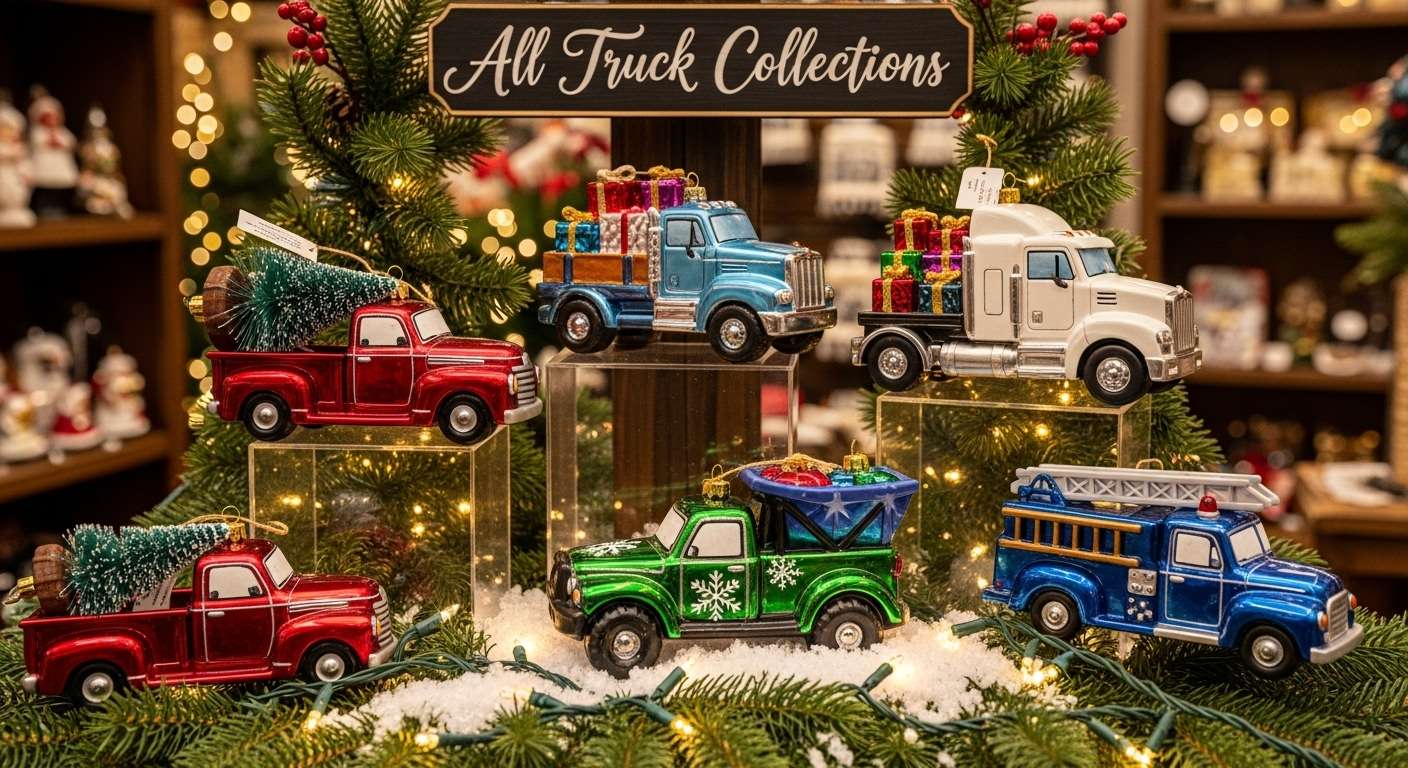 red truck truck christmas ornaments