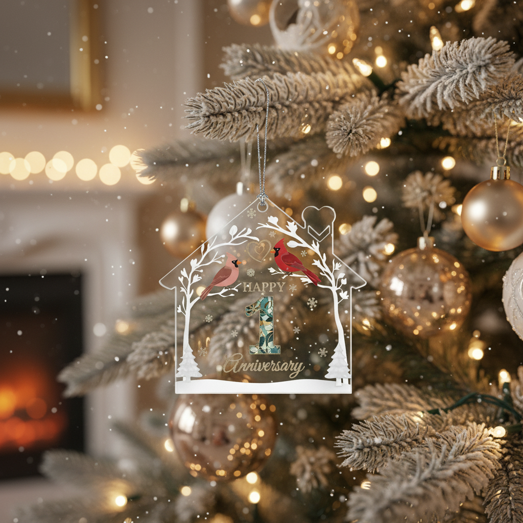 [2D FLAT ACRYLIC] 50th Golden Anniversary Ornament 2025 – Keepsake Wedding Gift for Couples