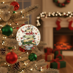 [2D FLAT ACRYLIC] Cardinal Christmas Tree Ornament - "Family Is The Greatest Gift" Keepsake