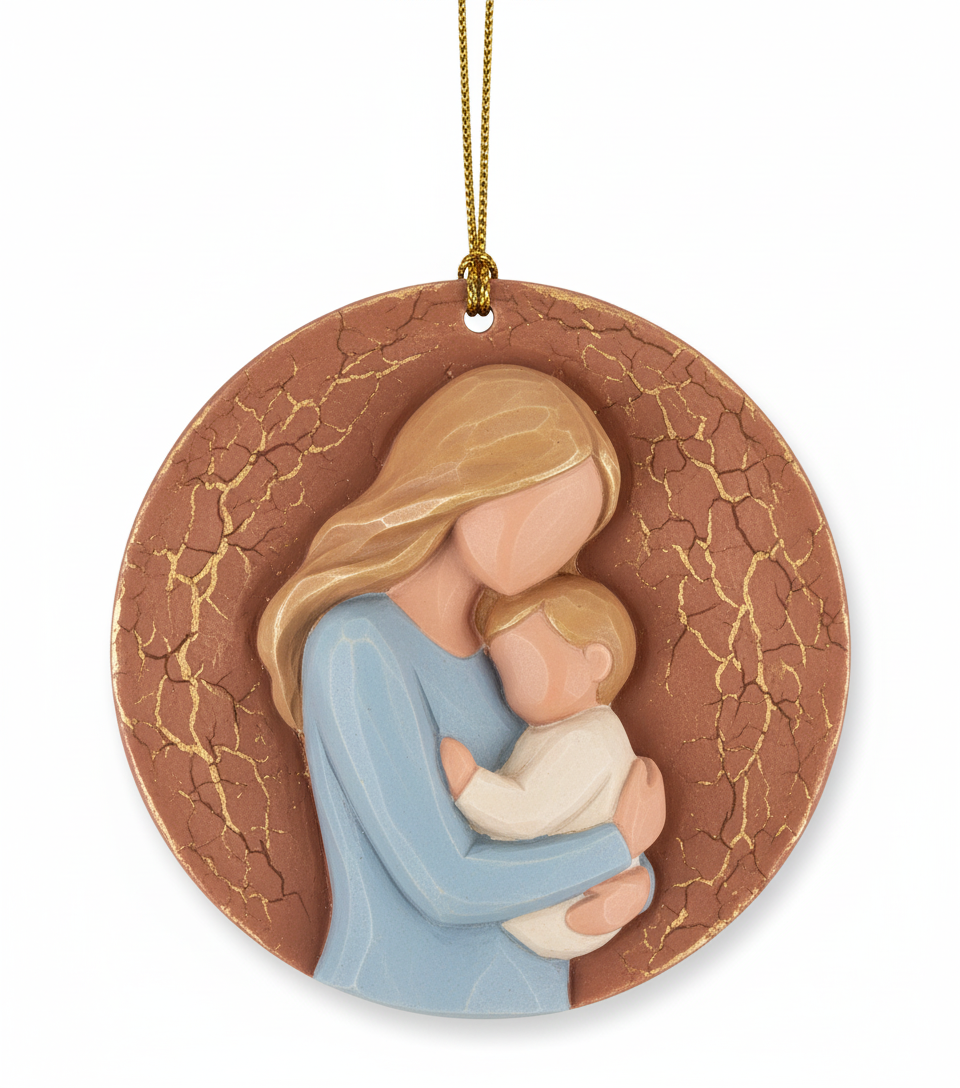 [2D FLAT ACRYLIC] Cherished Mom and Child Christmas Ornament 2025 | Heartfelt Keepsake Gift for Mothers