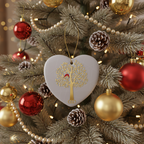 [2D FLAT ACRYLIC] 5th Wedding Anniversary Heart Ornament – Ceramic Keepsake Gift for Couple