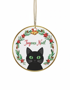 [2D FLAT ACRYLIC] Black Cat Christmas Ornament | Double-Sided Keepsake Gift for Cat Lovers