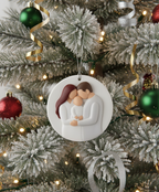 [2D FLAT ACRYLIC] 3D Our First Christmas as a Family of Three Ornament 2025 | New Baby Keepsake Gift