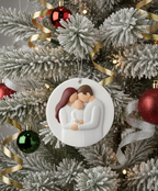 [2D FLAT ACRYLIC] 3D Our First Christmas as a Family of Three Ornament 2025 | New Baby Keepsake Gift