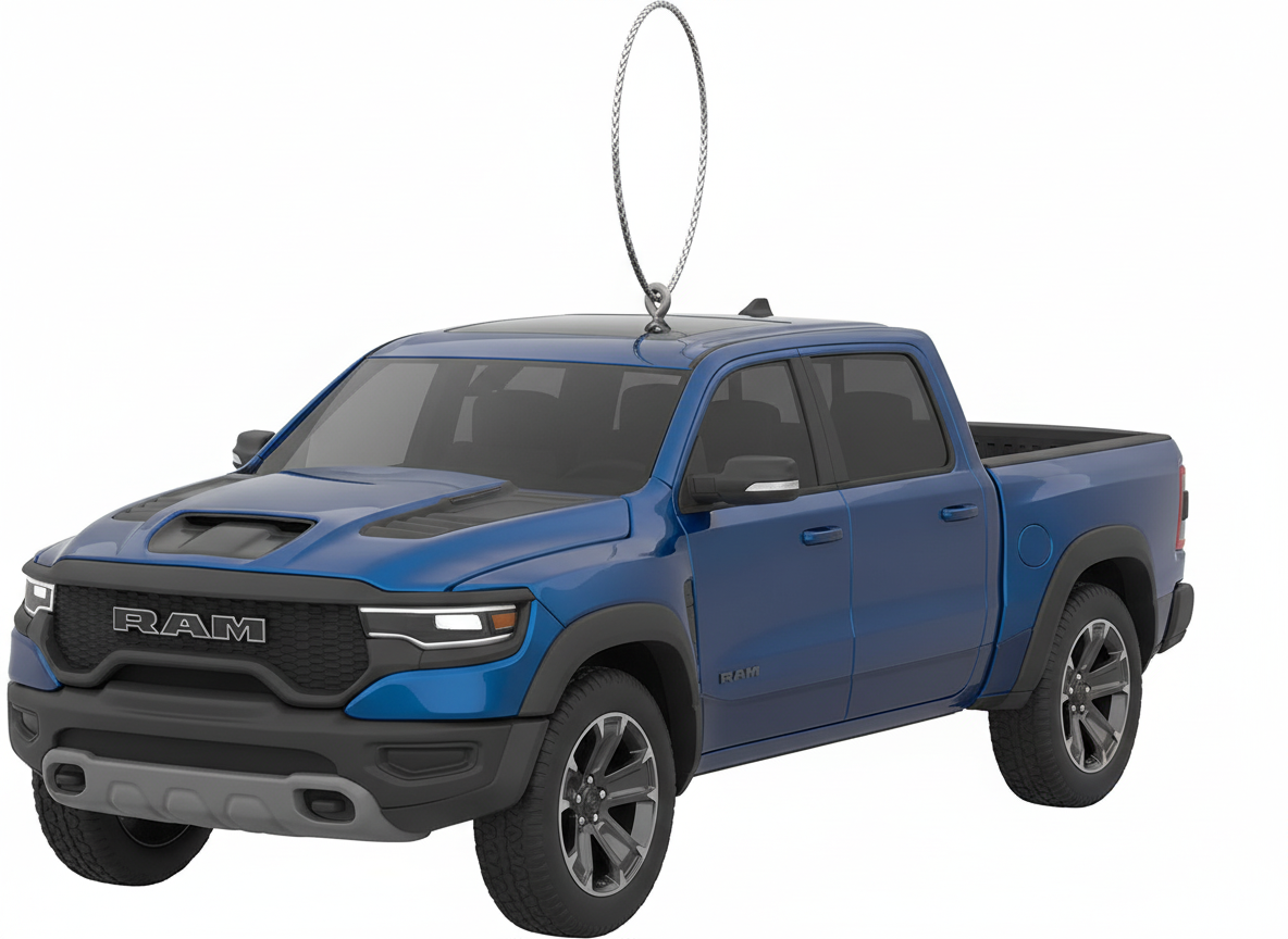 [2D FLAT ACRYLIC] Christmas Gnome and Blue Truck Ornament | Festive Holiday Decor Gift