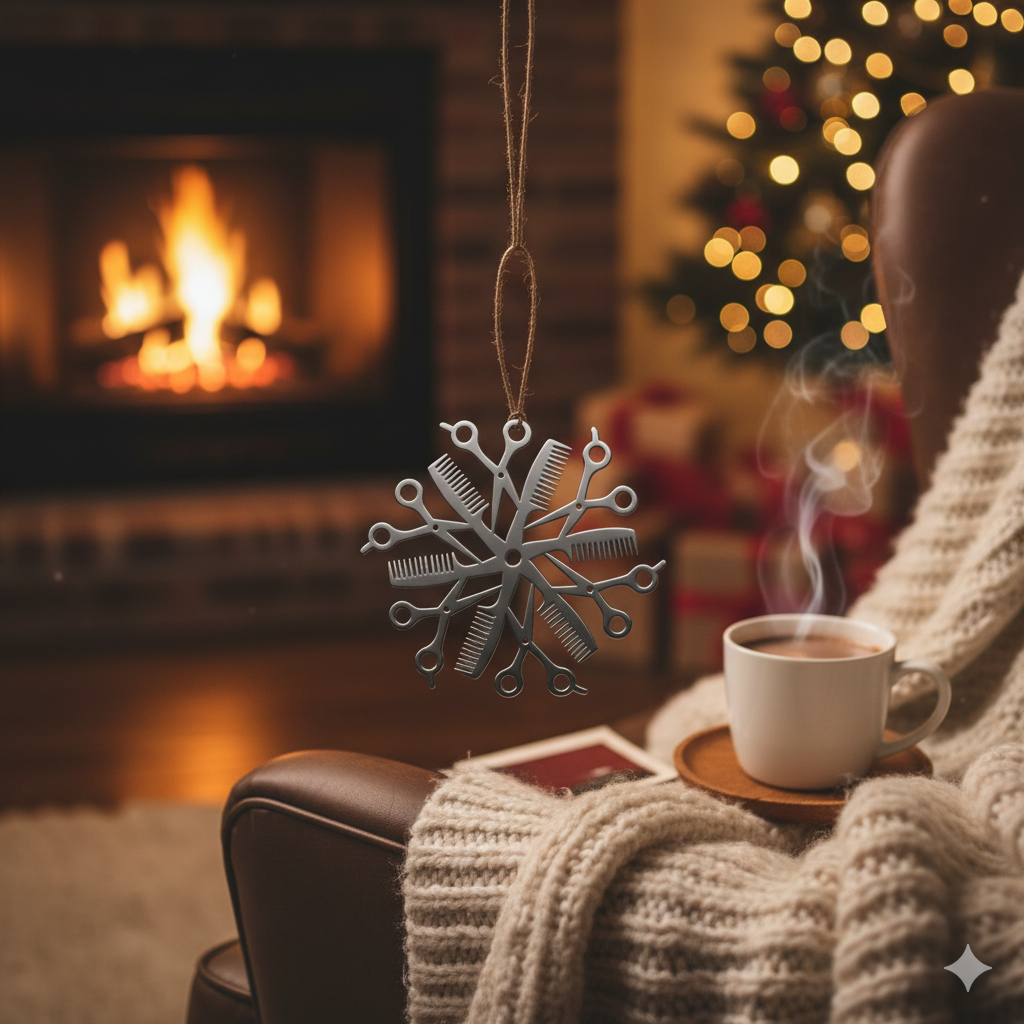 [2D FLAT ACRYLIC] Unique Hairdresser Christmas Ornament – Thoughtful Gift for Hairstylists