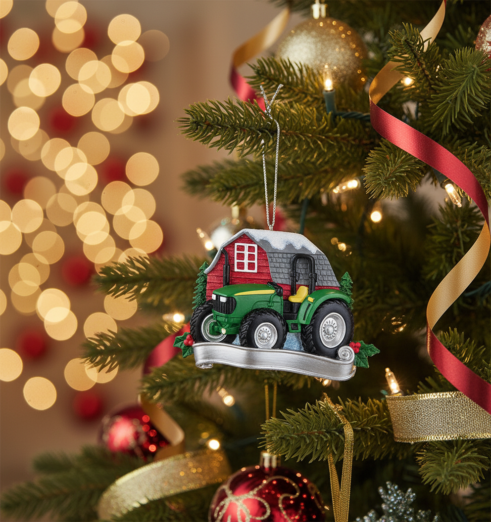 [2D FLAT ACRYLIC] John Deere 5075E Tractor Ornament | Personalized Christmas Gift & Holiday Decor
