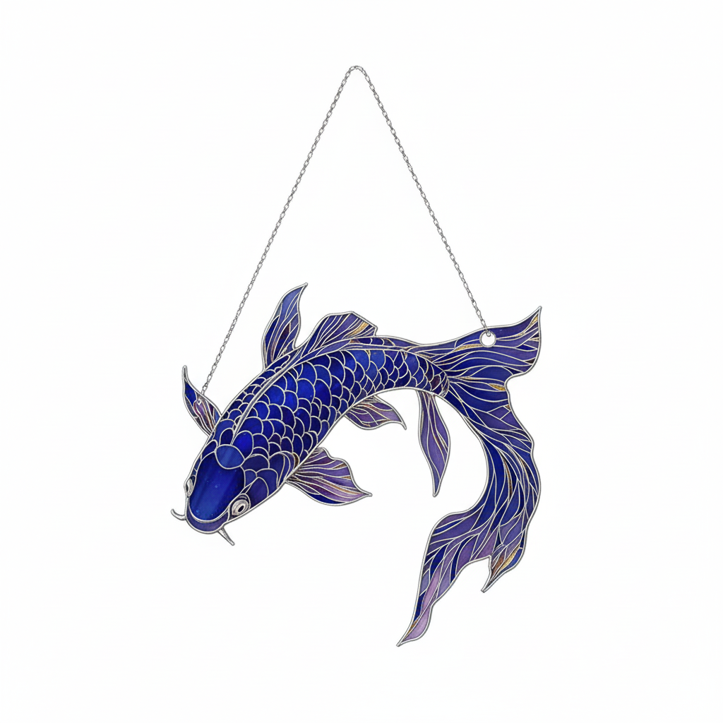 [2D FLAT ACRYLIC] Koi Fish Suncatcher Ornament – Acrylic Window Hanging Gift for Koi Lovers