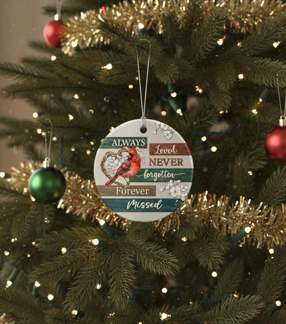 [2D FLAT ACRYLIC] Cardinal Memorial Ornament | Sympathy Gift for Loss of a Loved One