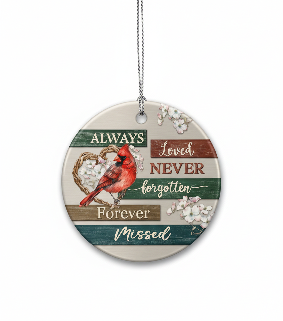 [2D FLAT ACRYLIC] Cardinal Memorial Ornament | Sympathy Gift for Loss of a Loved One