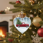 [2D FLAT ACRYLIC] Funny Truck Driver Christmas Ornament | Unique Trucker Gift for Dad or Husband