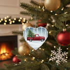 [2D FLAT ACRYLIC] Funny Truck Driver Christmas Ornament | Unique Trucker Gift for Dad or Husband