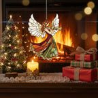 [2D FLAT ACRYLIC] Whimsical Angel Acrylic Suncatcher – Christmas Ornament & Holiday Window Decor