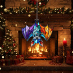 [2D FLAT ACRYLIC] Colorful Bat Suncatcher Ornament – Acrylic Halloween Window Decor Gift for Bat Lovers