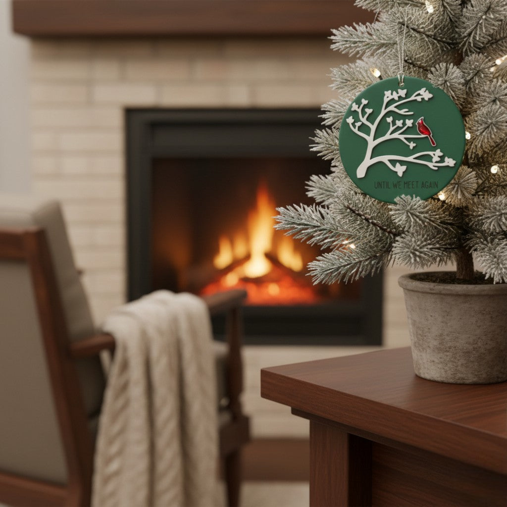 [2D FLAT ACRYLIC] Until We Meet Again" Cardinal Memorial Ornament - Remembrance & Sympathy Gift