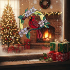 [2D FLAT ACRYLIC] Cardinal Ornament 2025 | Stained Glass Red Bird Decoration | Memorial Christmas Ornament