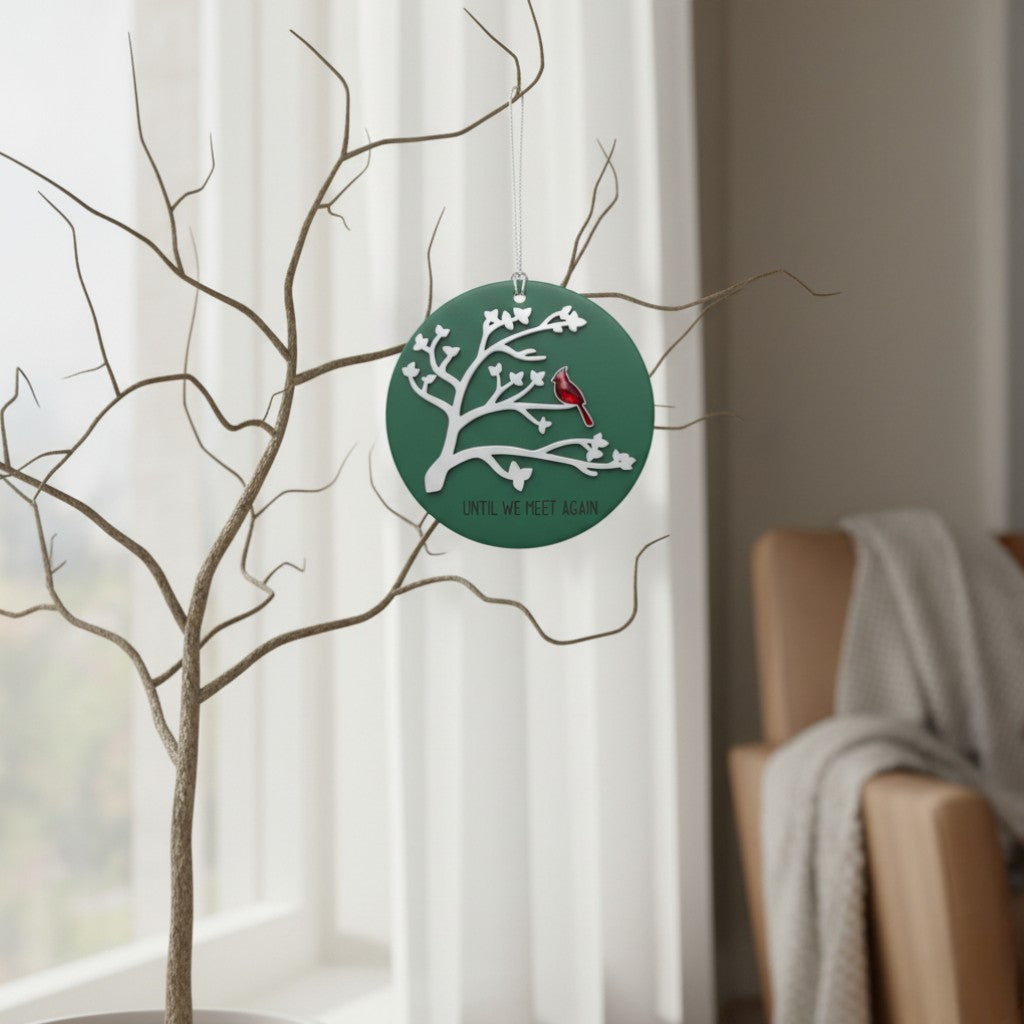 [2D FLAT ACRYLIC] Until We Meet Again" Cardinal Memorial Ornament - Remembrance & Sympathy Gift