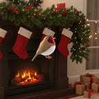 [2D FLAT ACRYLIC] Handmade Glitter Robin Ornament – Christmas Tree Decoration & Memorial Keepsake Gift