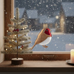 [2D FLAT ACRYLIC] Handmade Glitter Robin Ornament – Christmas Tree Decoration & Memorial Keepsake Gift