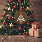 [2D FLAT ACRYLIC] Gingerbread Latte Art Ceramic Christmas Ornament – A Taste of Holiday Warmth