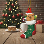 [2D FLAT ACRYLIC] Charming Capybara Ornament – Unique Christmas Tree & Car Decor Gift