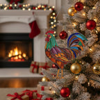 [2D FLAT ACRYLIC] Rooster Suncatcher Window Hanging – Acrylic Farm Animal Decor Gift