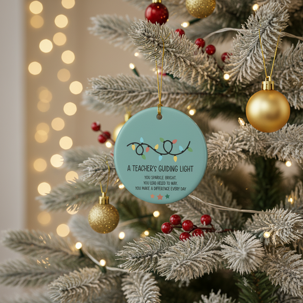 [2D FLAT ACRYLIC] Teacher Christmas Ornament 2025 – Meaningful Thank You Gift for Educators