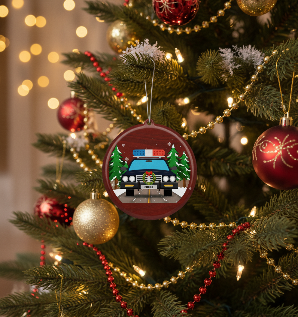 [2D FLAT ACRYLIC] Funny Garbage Truck Ornament | Wooden Holiday Decor & Unique Trucker Gift